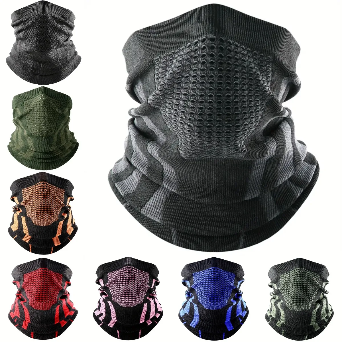 Neck Warmer Tube - สีฤดูหนาวBreathableสบายความร้อนถักผ้าพันคอใบหน้าฝาครอบคออุ่นจักรยานขี่จักรยานสกีผ้าพันคอผ้าพันคอเดินป่าหน้ากาก