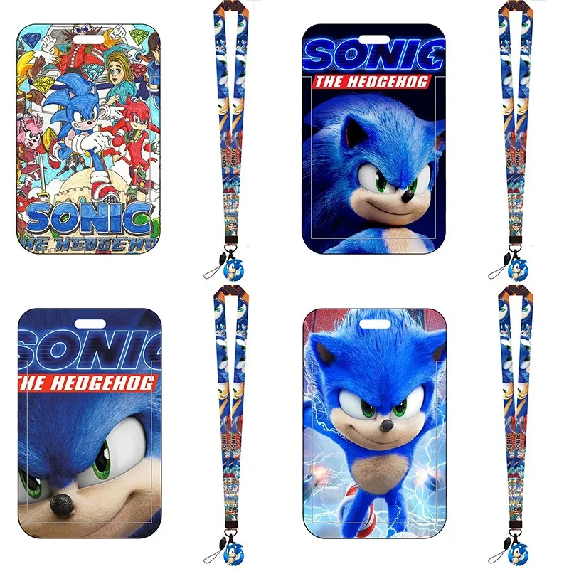 Lanyard Badge Holder - ที่ใส่บัตรการ์ตูนโซนิค ที่ใส่บัตรนักเรียน ที่ใส่บัตรอาหารในมหาวิทยาลัย ที่ใส่บัตรประจำตัว ที่ใส่บัตรทำงาน พร้อมสายคล้องคอ
