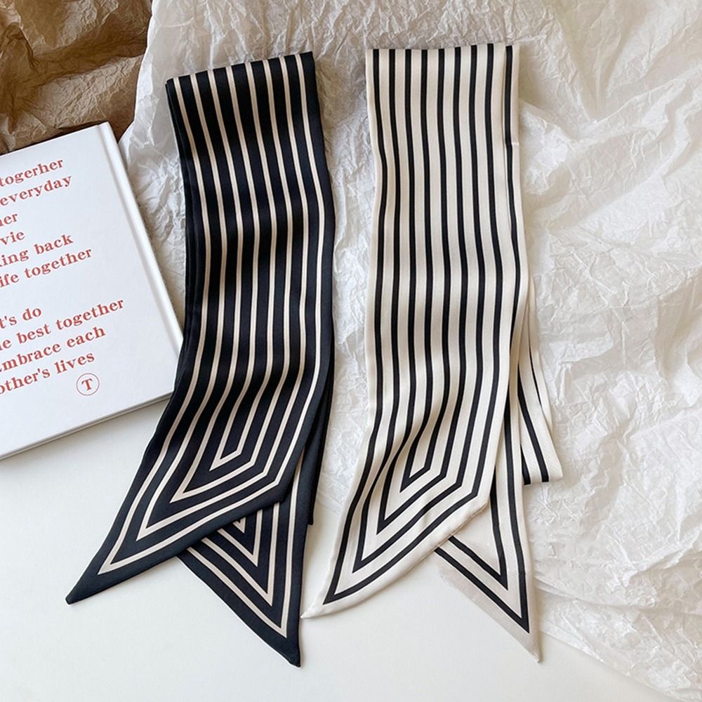 ผูกริบบิ้นที่คาดผมผ้าพันคอลายพ - Silk Tie Striped บทวิจารณ์และราคา