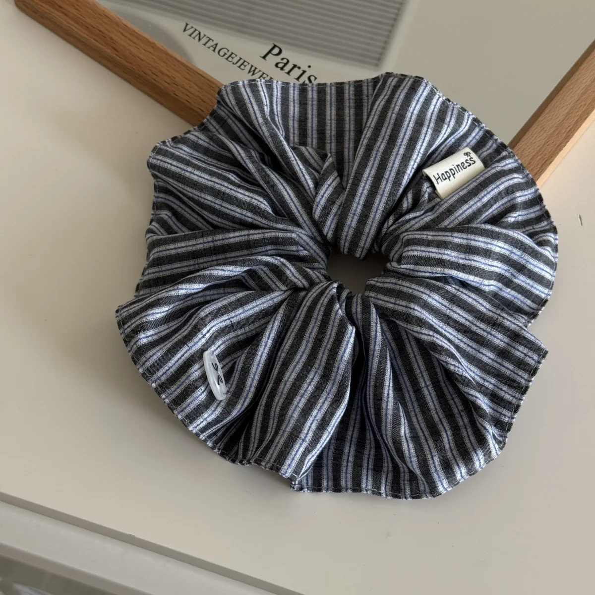 ที่คาดผมผ้าไหมสีน้ำเงินล้วน แฟ - Silk Tie Striped บทวิจารณ์และราคา